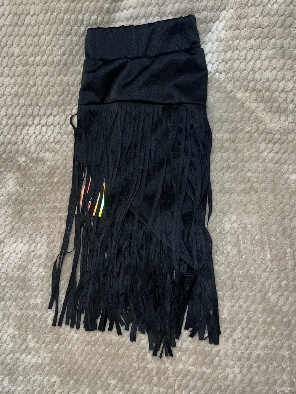 ROMWE Black Fringe High-Rise Skort - Picture 3 of 3